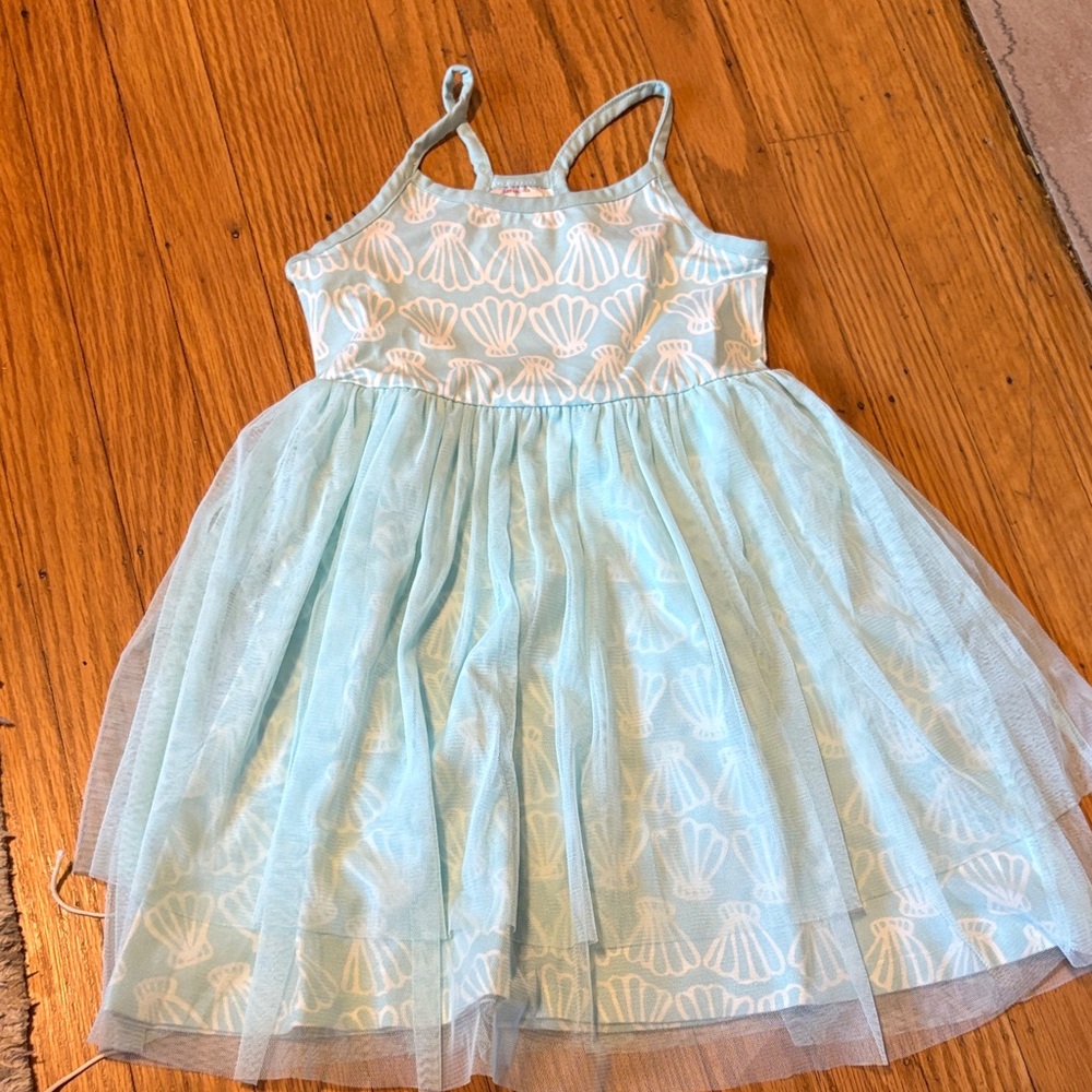 *Hanna Andersson Light Blue Shell Pattern Dress - Picture 2 of 6